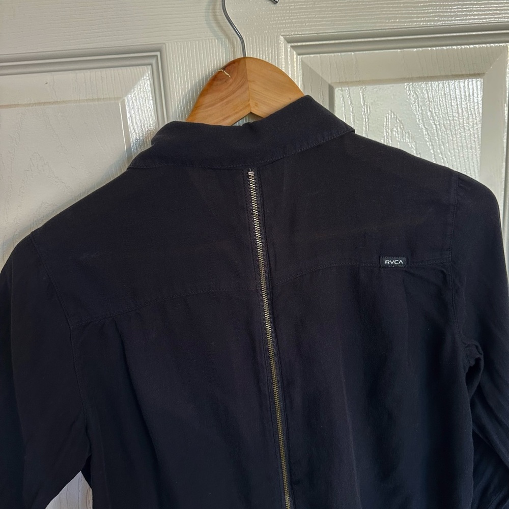 RVCA Black Lightweight Shirt Jacket with High Collar
